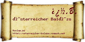 Österreicher Balázs névjegykártya